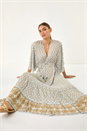 Light Blue  Shimmer Boho Border Maxi Dress, Image 1 of 5
