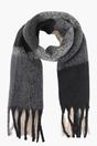Black Colour Block Tassel Heavyweight Winter Scarf, Image 1 of 3