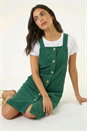 Green Corduroy Pinafore Midi Dress, Image 3 of 6