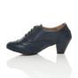 Navy Blue AJVANI Navy Blue Mid Heel Brogue Ankle Boots Shoe Boots, Image 3 of 6