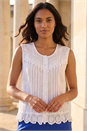 Ivory Cotton Lace Crinkle Blouse, Image 1 of 4