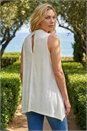 Ivory  Foil Rose Twist Neck Top, Image 3 of 4