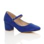 Royal Blue AJVANI Royal Blue Mid Block Heel Mary Jane Court Shoes, Image 1 of 6