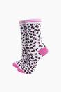 White Sock Talk White Leopard Combed Cotton Glitter Socks, Image 1 of 4