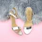 Silver AJVANI Silver High Heel Barely There Strappy Sandals, Image 4 of 6