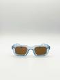 Blue Chunky Retro Square Sunglasses, Image 1 of 6