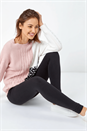 Black Fleece Lined Leggings, Image 2 of 5