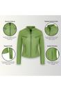 Green Slim-Fit Leather Biker Jacket-Tulsa, Image 3 of 7