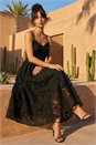 Black Dusk Floral 3D Midi Dress, Image 2 of 4