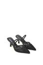 Black Embroidered Slingback Mesh Court Shoes, Image 5 of 6