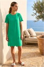 Green Scallop T-Shirt Stretch Dress , Image 3 of 4