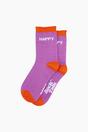 Lilac Happy Combed Cotton Glitter Socks, Image 3 of 4