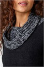 Black Contrast Cowl Neck Longline Jumper, Image 5 of 5
