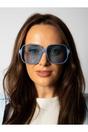 Blue Oversized Lightweight Square Frame Sunglasses in Blue, Image 5 of 6