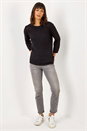 Black Textured Slash Neck Jumper, Image 3 of 5