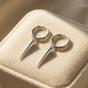 Silver Dainty Spike Huggie Small Hoop Sterling Silver Earrings, Image 4 of 5