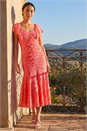 Coral Petite Lace Tiered Dress, Image 2 of 4