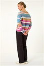 Magenta Soft Stripe Knit Jumper, Image 3 of 6