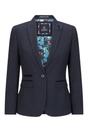 Navy Infinity Leather Navy Women's Tweed Navy Check Blazer Wool Jacket, Image 1 of 4