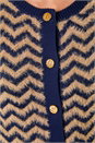 Navy  Fluffy Stripe Knit Cardigan, Image 5 of 5