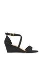 Black 'Kylie' Strappy Sandal Wedge Heels With Ankle Strap, Image 1 of 6