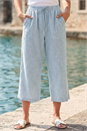 Blue Petite Stripe Cropped Wide Leg Trouser , Image 2 of 4