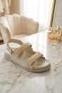 Beige Femme Luxe Beige Gladiator Style Flat Sandals - Jessica, Image 2 of 2