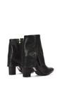 Black 'Ayla' Fold Over Ankle Boots Layered Point Toe Block Heel Booties, Image 4 of 6