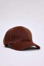 Brown Brushed Cashmere Panelled Baseball Cap, Image 1 of 3
