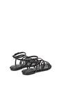 Black XY LONDON Black Flat Gladiator Strappy Sandals With Open Toe, Image 4 of 6