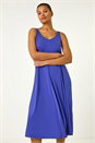 Blue Strappy Jersey Midi Dress, Image 4 of 5