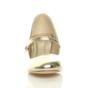 Gold AJVANI Gold Mid Heel Mary Jane Court Shoes, Image 6 of 6