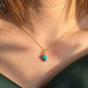 Gold Raw Turquoise December Birthstone Gold Plated Necklace, Image 2 of 4