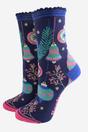 Multi Playful Peacocks Bamboo Sock Gift Set, Image 3 of 3