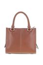 Tan Three Section Real Leather Tote Shoulder Bag, Image 3 of 3