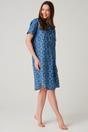 Royal Blue "Marrakesh" Paisley Crisp Cotton Short Sleeve Nightshirt, Image 2 of 3