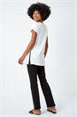 Ivory  Metallic Leaf Print T-Shirt, Image 3 of 5