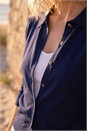 Navy  Petite Collar Cardigan, Image 4 of 4