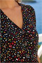 Black Ditsy Spot Print Button Down Dress, Image 4 of 4