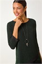 Green Necklace Trim Shimmer Top, Image 1 of 4