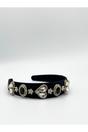 Black Heart Embellished Headband, Image 4 of 5