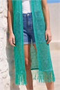 Jade Longline Shimmer Tassel Knit Kimono, Image 4 of 4