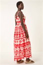 Red Shell Print Strap Maxi Dress, Image 3 of 5