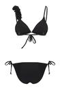 Black Applique Detail Triangle Bikini Set with Tie Side, Image 4 of 5