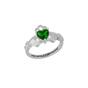 Silver Sterling Silver Green Claddagh Ring, Image 1 of 8