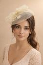 Cream Pearl Bow Bloom Fascinator, Image 1 of 2