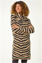 Tan Zebra Print Jacquard Knit Dress, Image 4 of 7