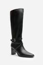 Black 'Tamsin' Knee High Boots Wrap Buckle Strap, Image 3 of 7