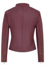 Burgundy Slim-Fit Leather Biker Jacket-Tulsa, Image 5 of 7