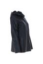 Black Real Leather Hooded Jacket with Fleece Lining, Image 5 of 6